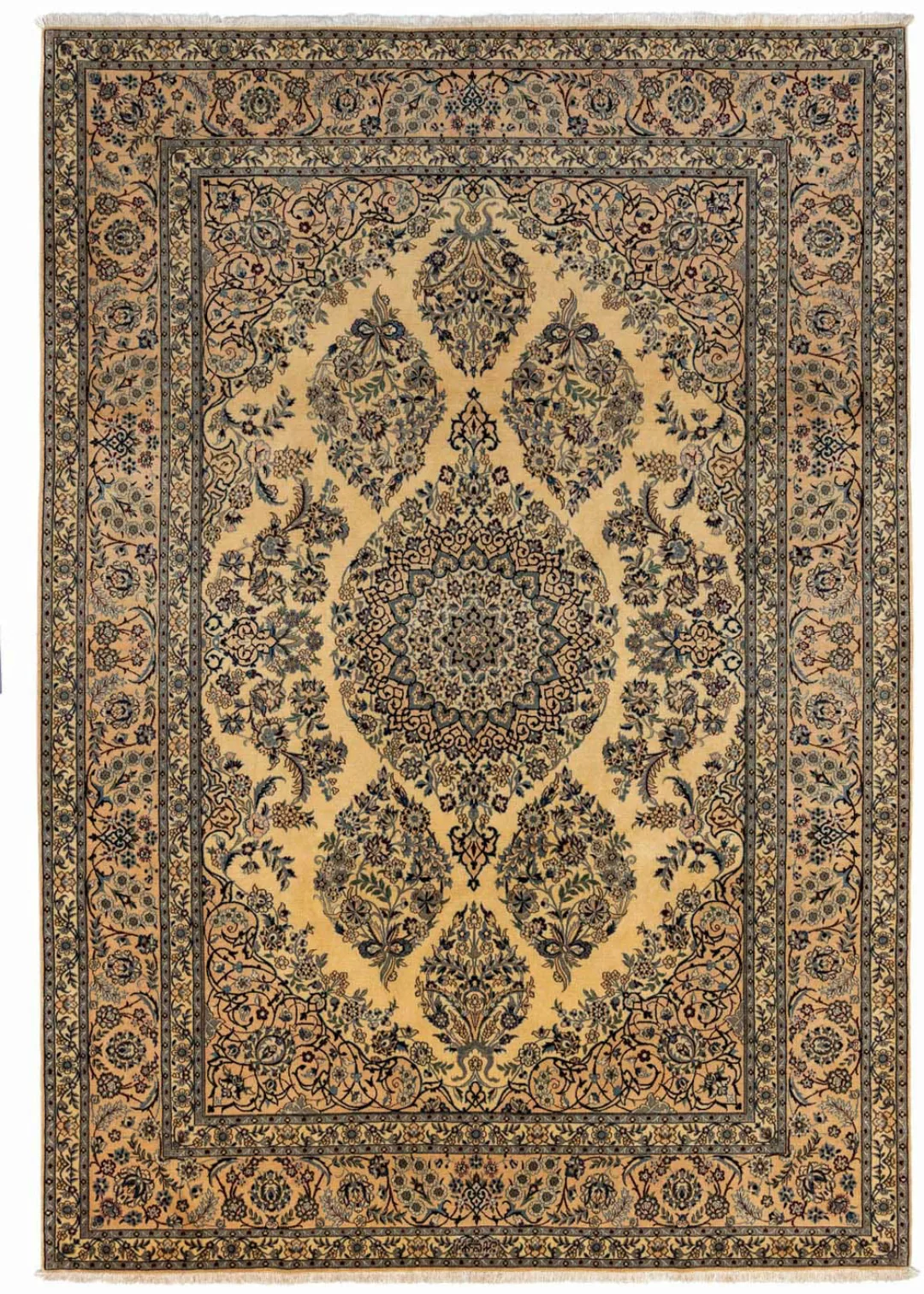 morgenland Wollteppich »Nain 9la Medaillon Beige 348 x 250 cm«, rechteckig, günstig online kaufen