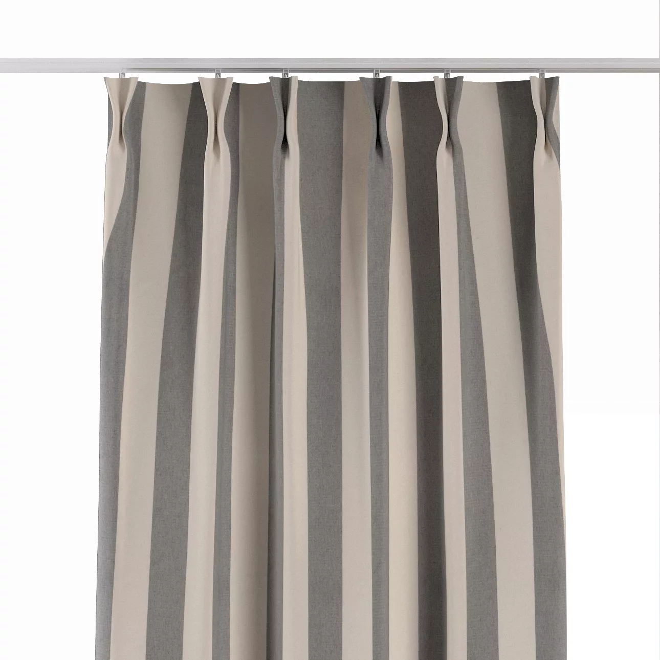 Vorhang mit flämischen 2-er Falten, weiß-grau, Quadro (143-91) günstig online kaufen