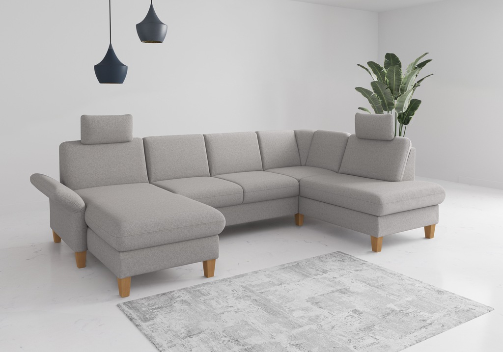 Home affaire Wohnlandschaft "Rochelle, U-Form", optional mit Armteilverstel günstig online kaufen