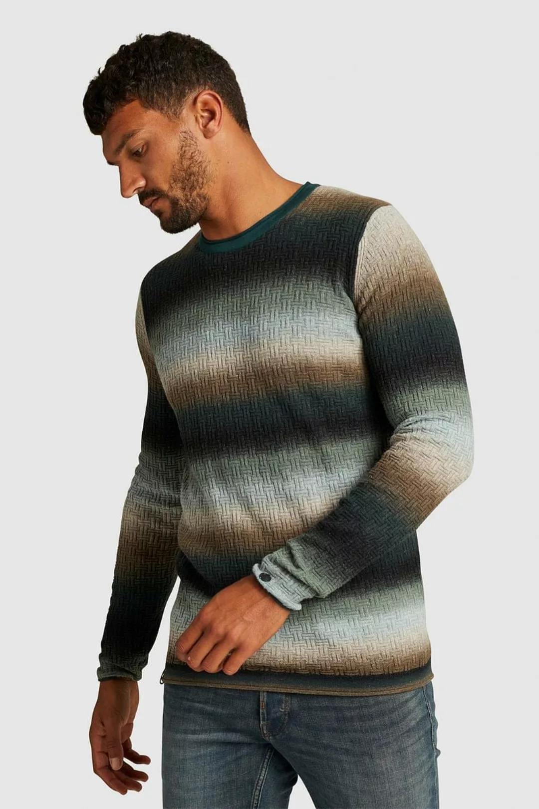 Cast Iron Pullover Streifenmuster Multicolour - Größe S günstig online kaufen