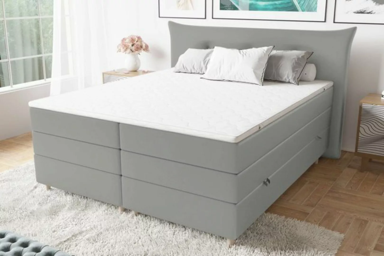 Stylefy Boxspringbett Zeus (Schlafzimmerbett, Bett), 140/160/180 x 200 cm, günstig online kaufen