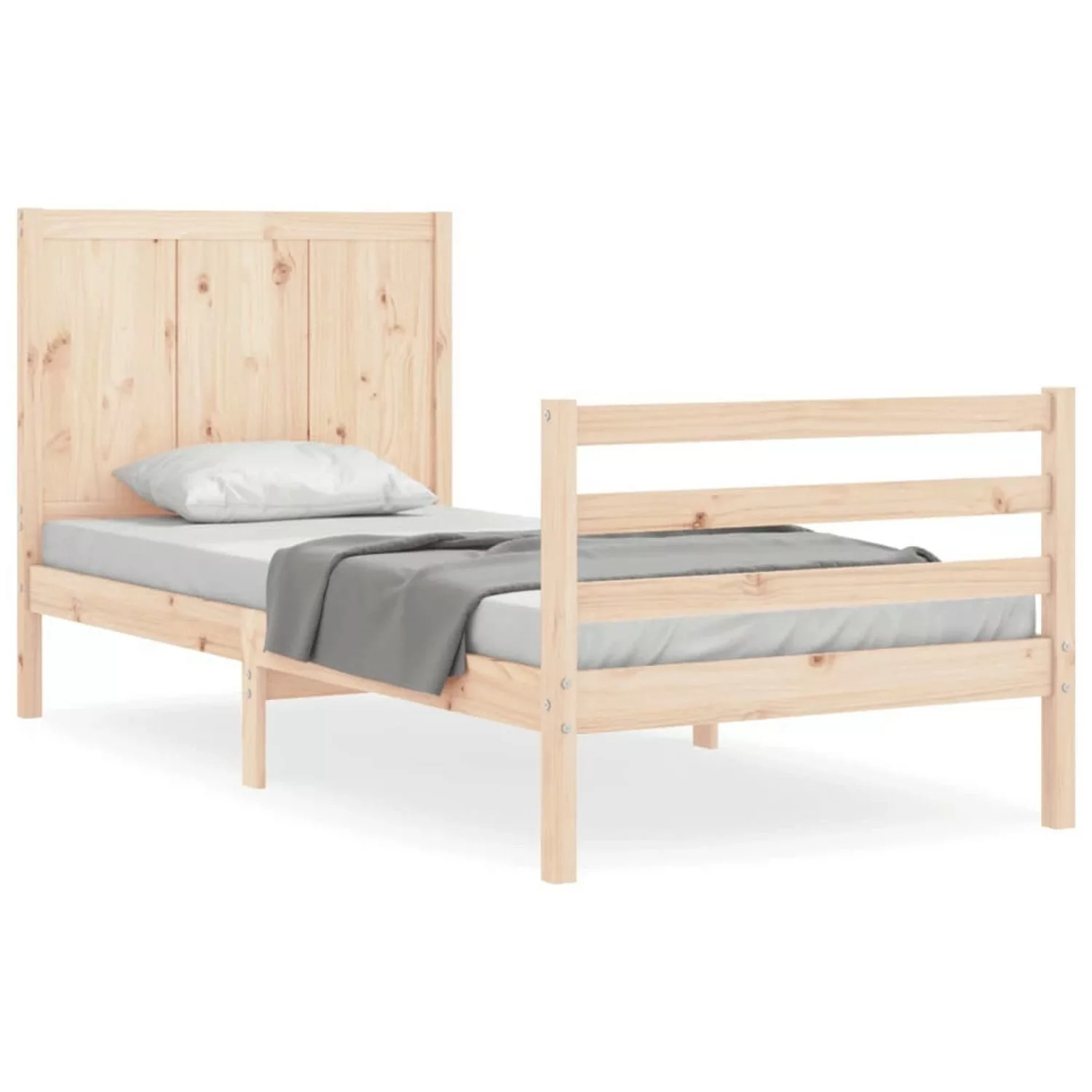 vidaXL Massivholzbett mit Kopfteil 100x200 cm1934473 günstig online kaufen