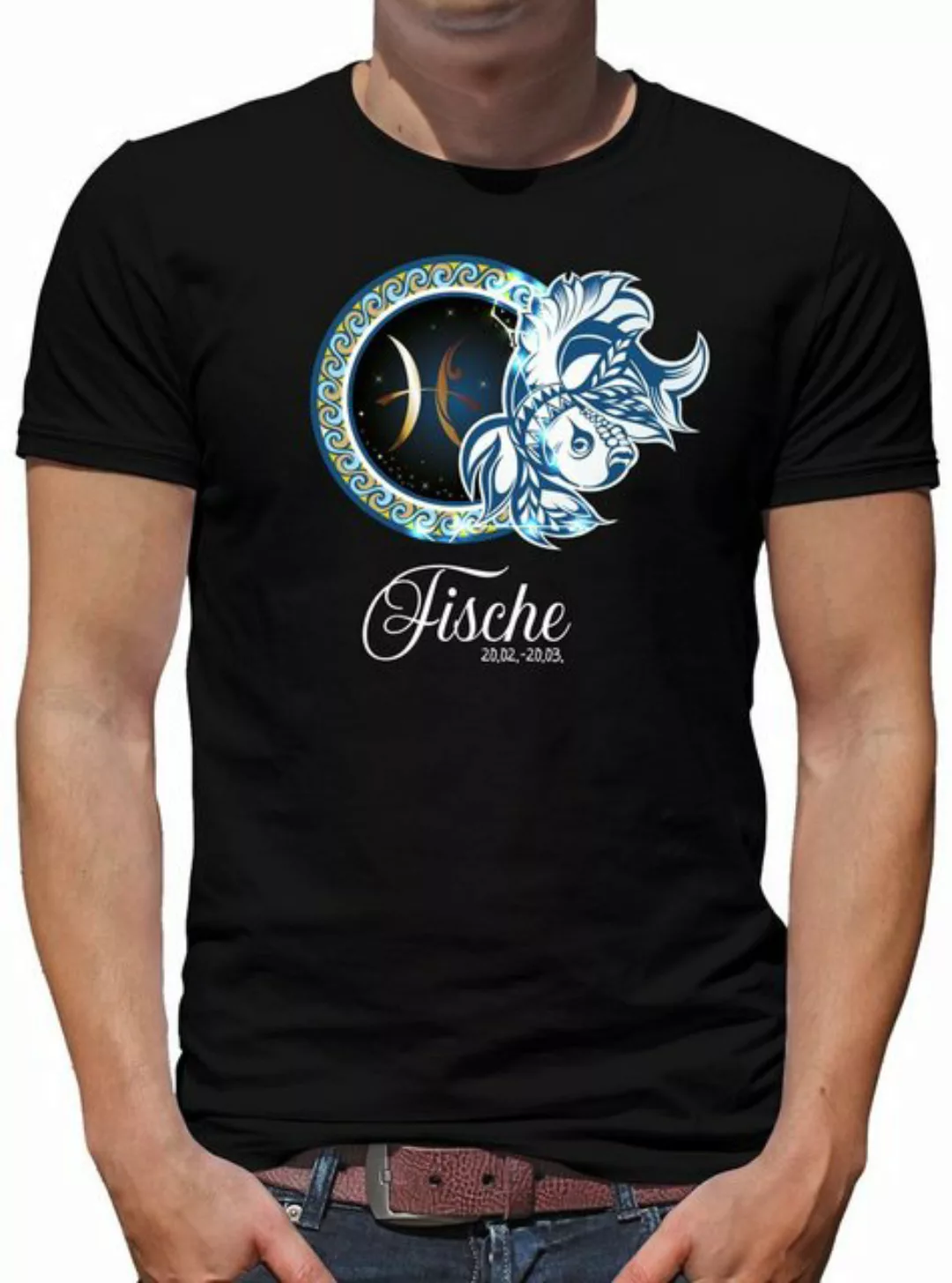 TShirt-People Print-Shirt Sternzeichen Fische günstig online kaufen