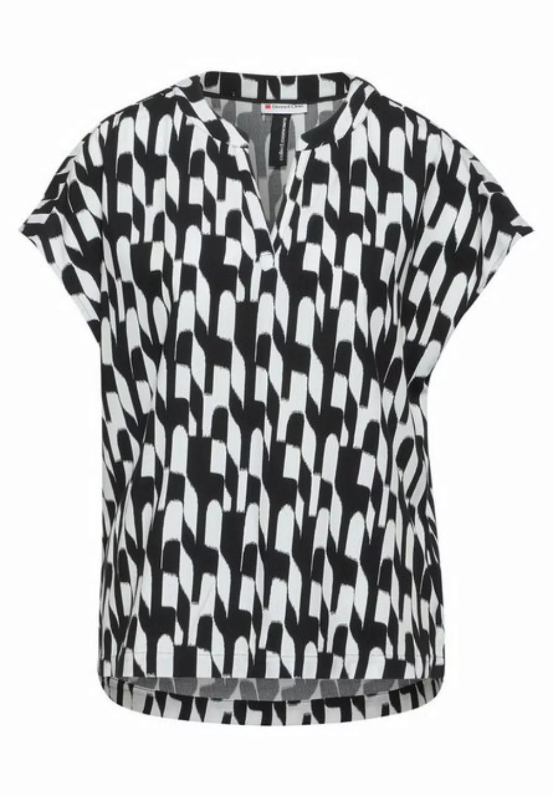 STREET ONE Blusentop LTD QR printed Shirtblouse w s, Black günstig online kaufen