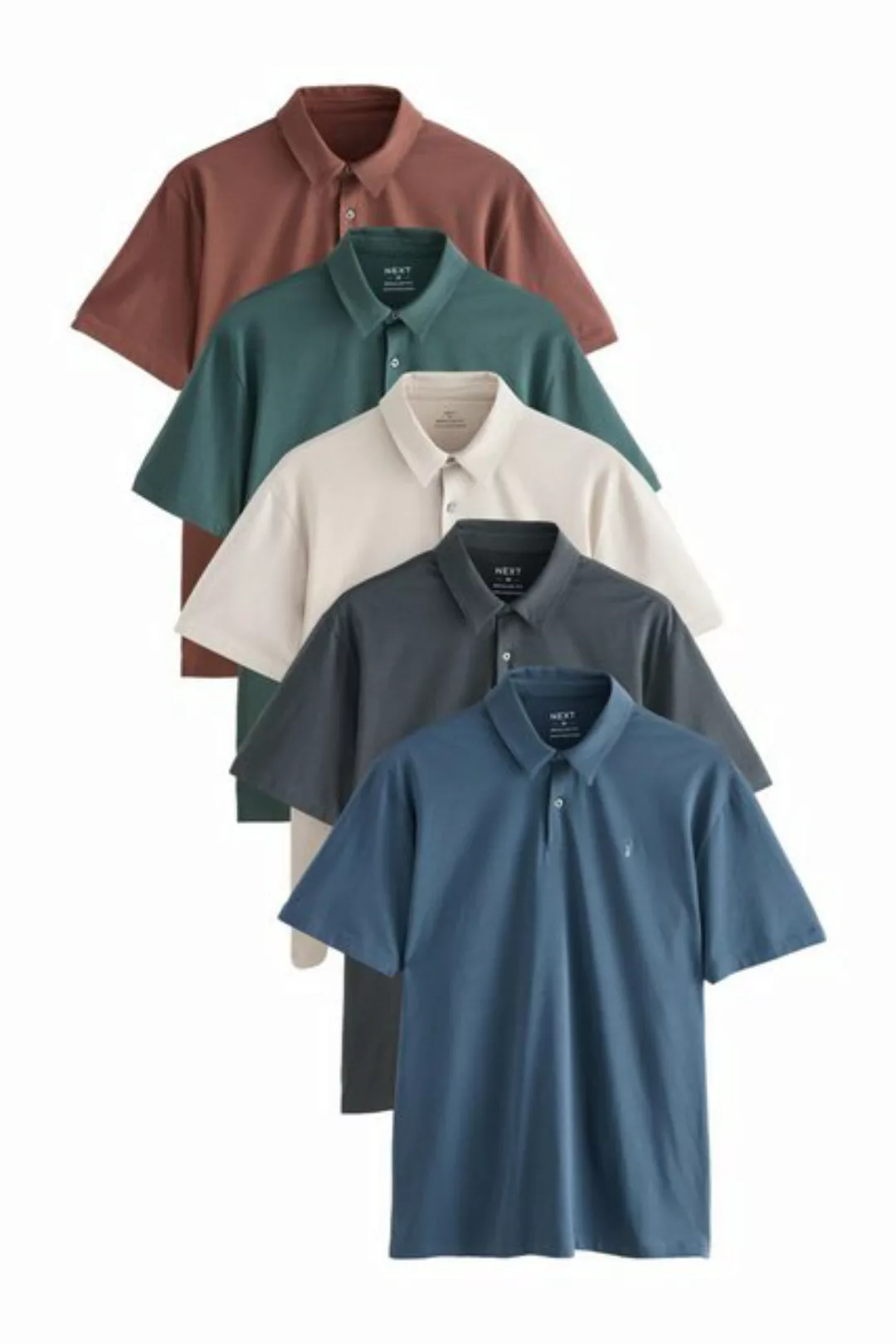 Next Poloshirt 5er-Pack Kurzarm-Poloshirts aus Jersey (5-tlg) günstig online kaufen