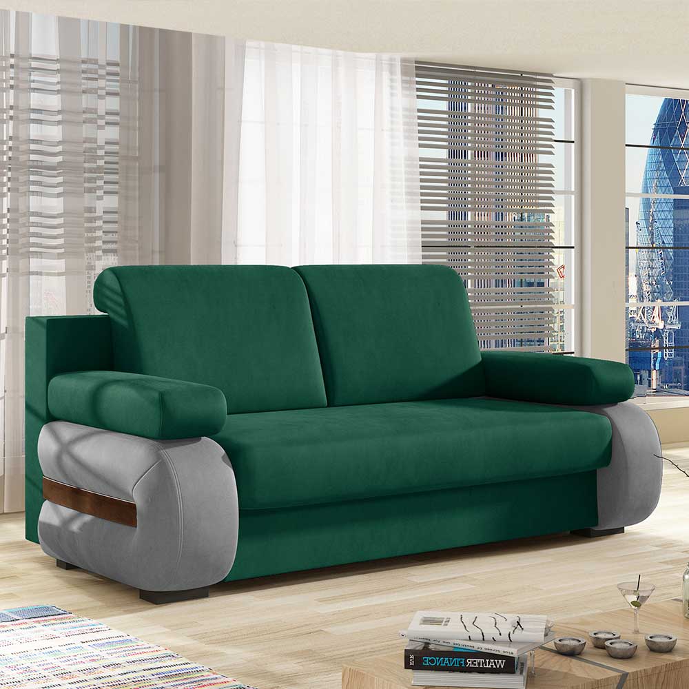 Schlafsofa Zweisitzer Schlafsofa in modernem Design aus Samt günstig online kaufen