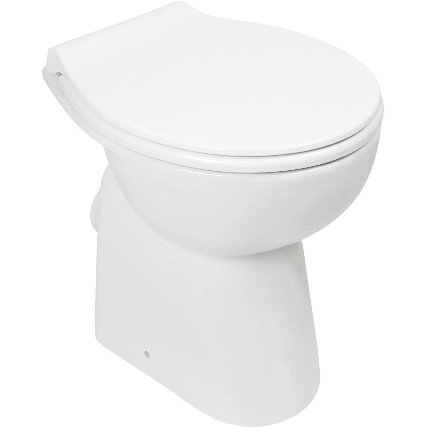 AquaSu Stand-WC spülrandlos mit WC-Sitz +7 cm Weiß günstig online kaufen