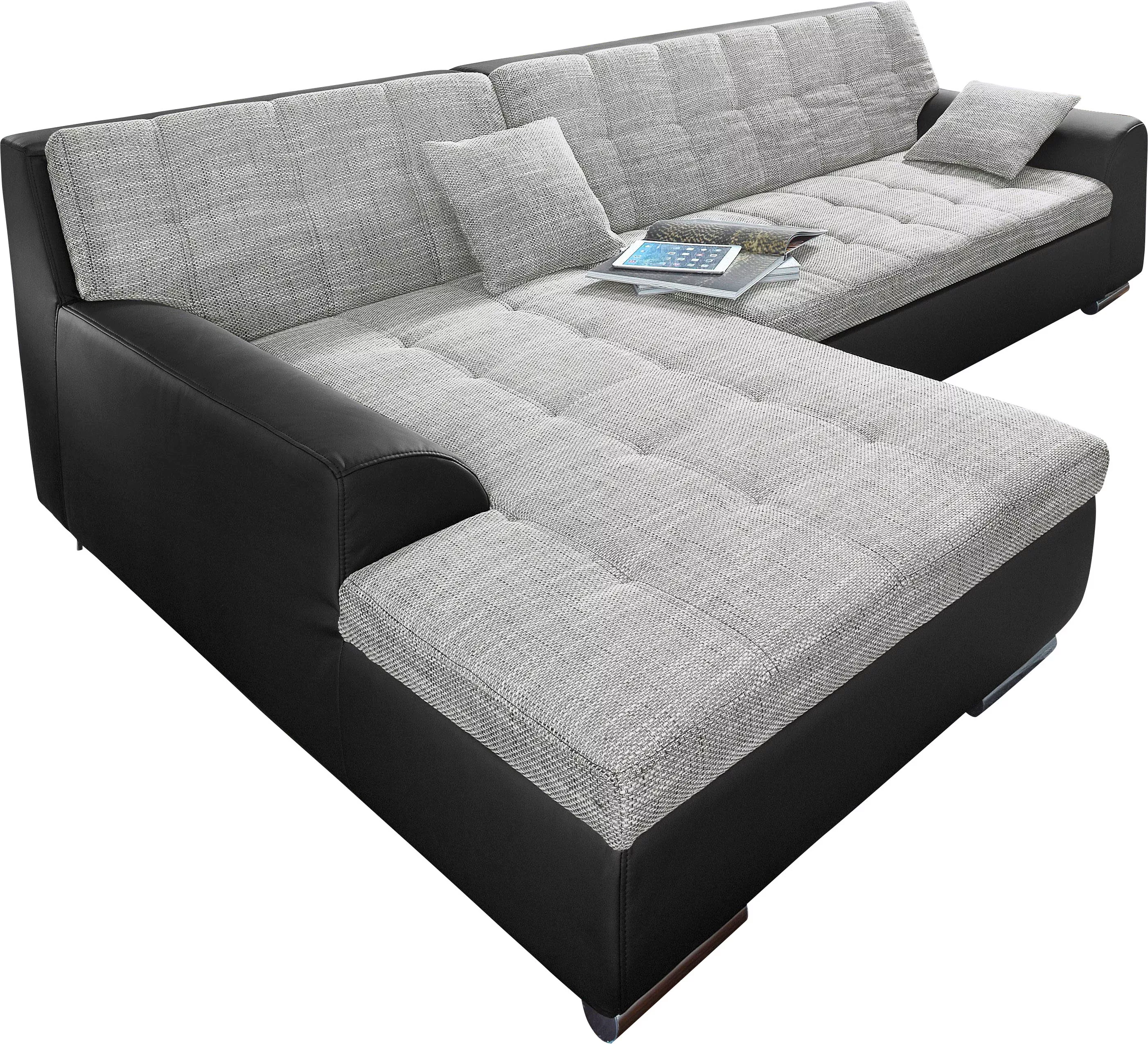 DOMO collection Ecksofa Treviso, wahlweise mit Bettfunktion, incl. Zierkiss günstig online kaufen