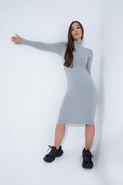 Evoni Bodykleid Baumwollkleid Halbkragen Knielang günstig online kaufen