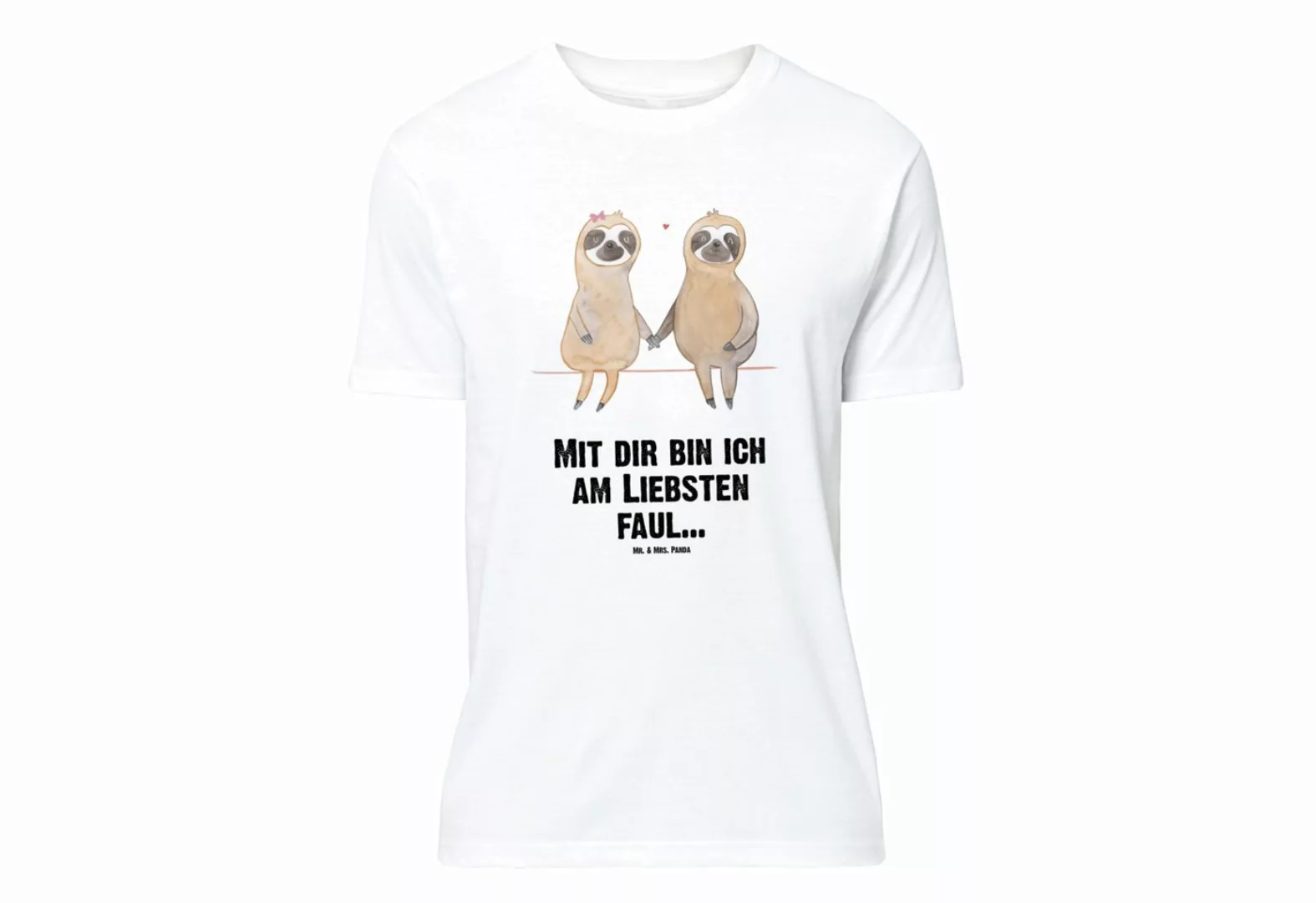 Mr. & Mrs. Panda T-Shirt Faultier Pärchen - Weiß - Geschenk, Liebe, gemeins günstig online kaufen