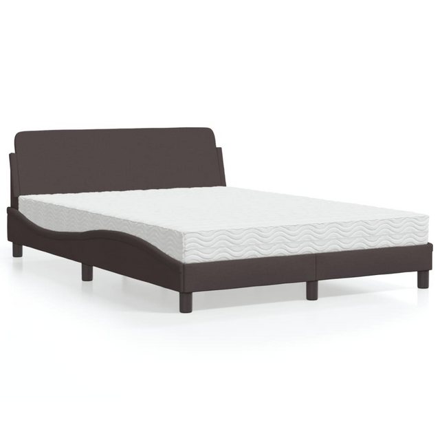 vidaXL Bett Bett mit Matratze Dunkelbraun 140x200 cm Stoff günstig online kaufen