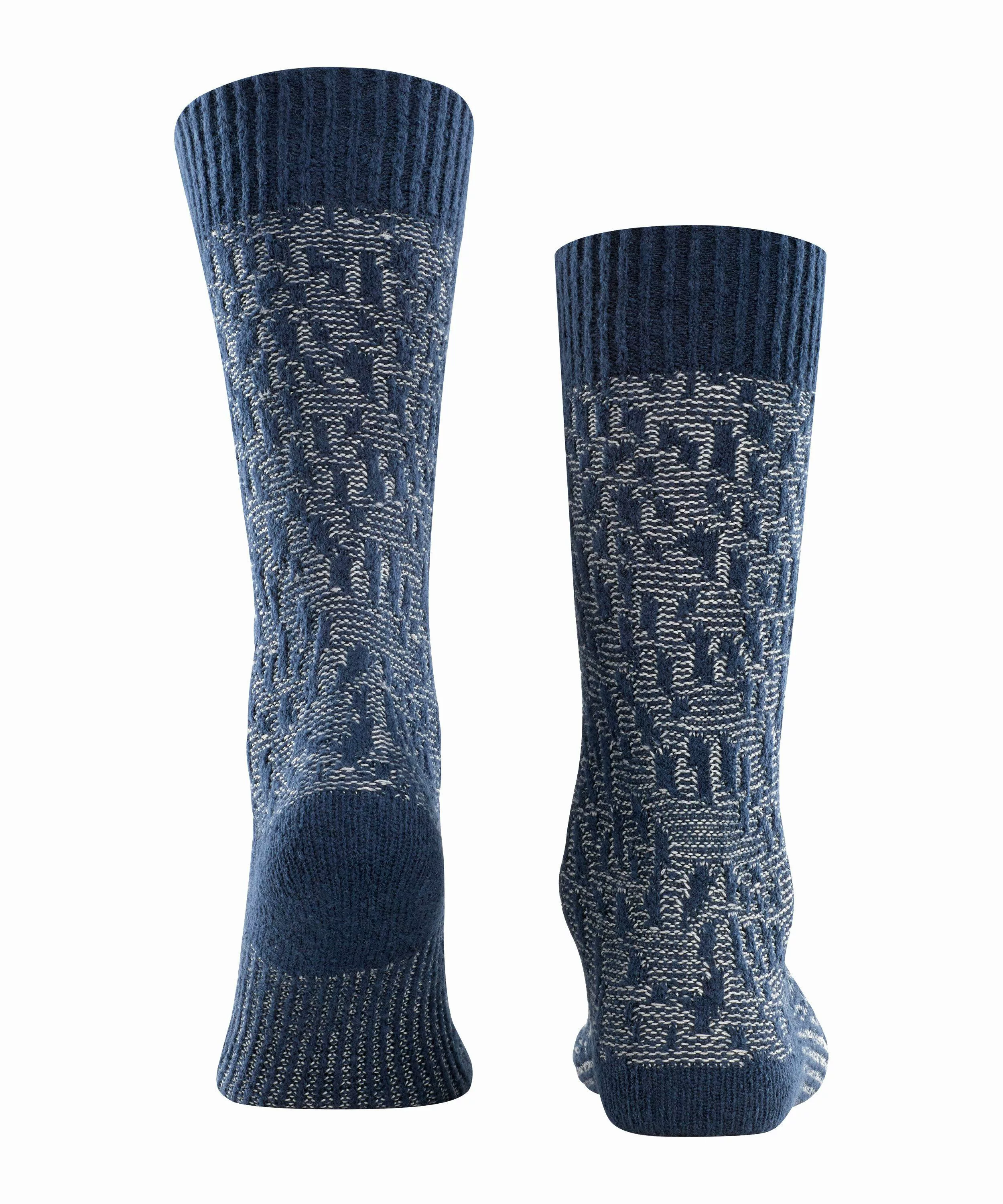 FALKE Fleece Herren Socken, 43-46, Blau, Struktur, Baumwolle, 12478-634003 günstig online kaufen