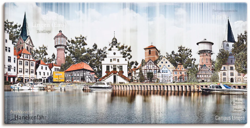 Artland Leinwandbild »Lingen Ems Skyline Collage«, Deutschland, (1 St.), au günstig online kaufen