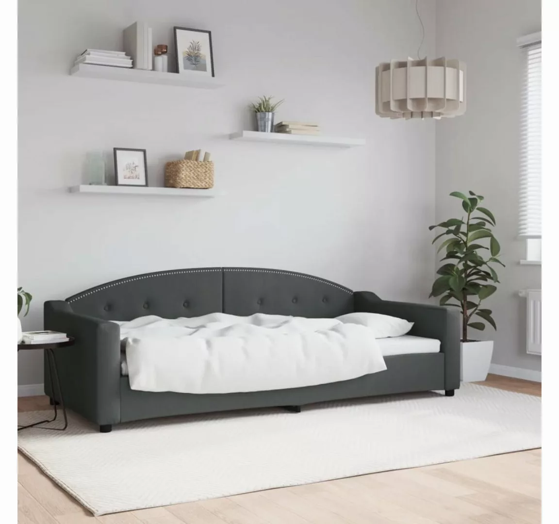 vidaXL Gästebett Tagesbett Dunkelgrau 90x200 cm Stoff Gästebett Schlafsofa günstig online kaufen