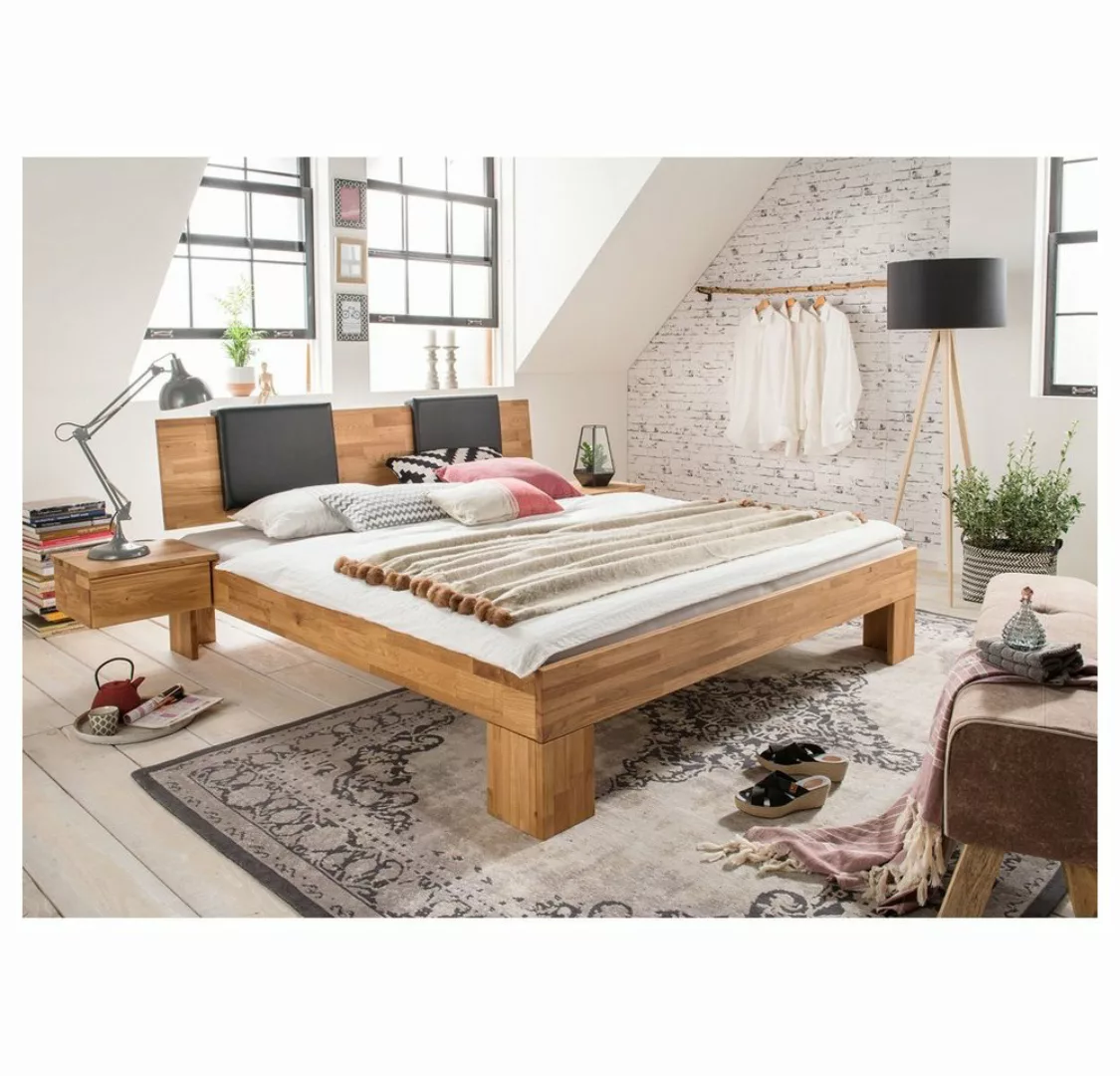 Lomadox Bett NORDDEICH-137, Wildeiche massiv, Liegefläche 180x200 cm, Schwe günstig online kaufen