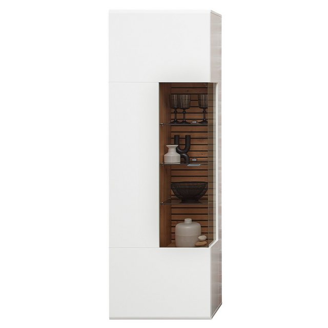 expendio Vitrine Frederik 1L weiß matt 65x201x40 cm Anschlag links günstig online kaufen