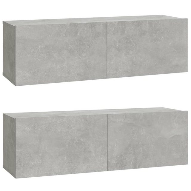 furnicato TV-Schrank TV-Wandschränke 2 Stk. Betongrau 100x30x30 cm Holzwerk günstig online kaufen