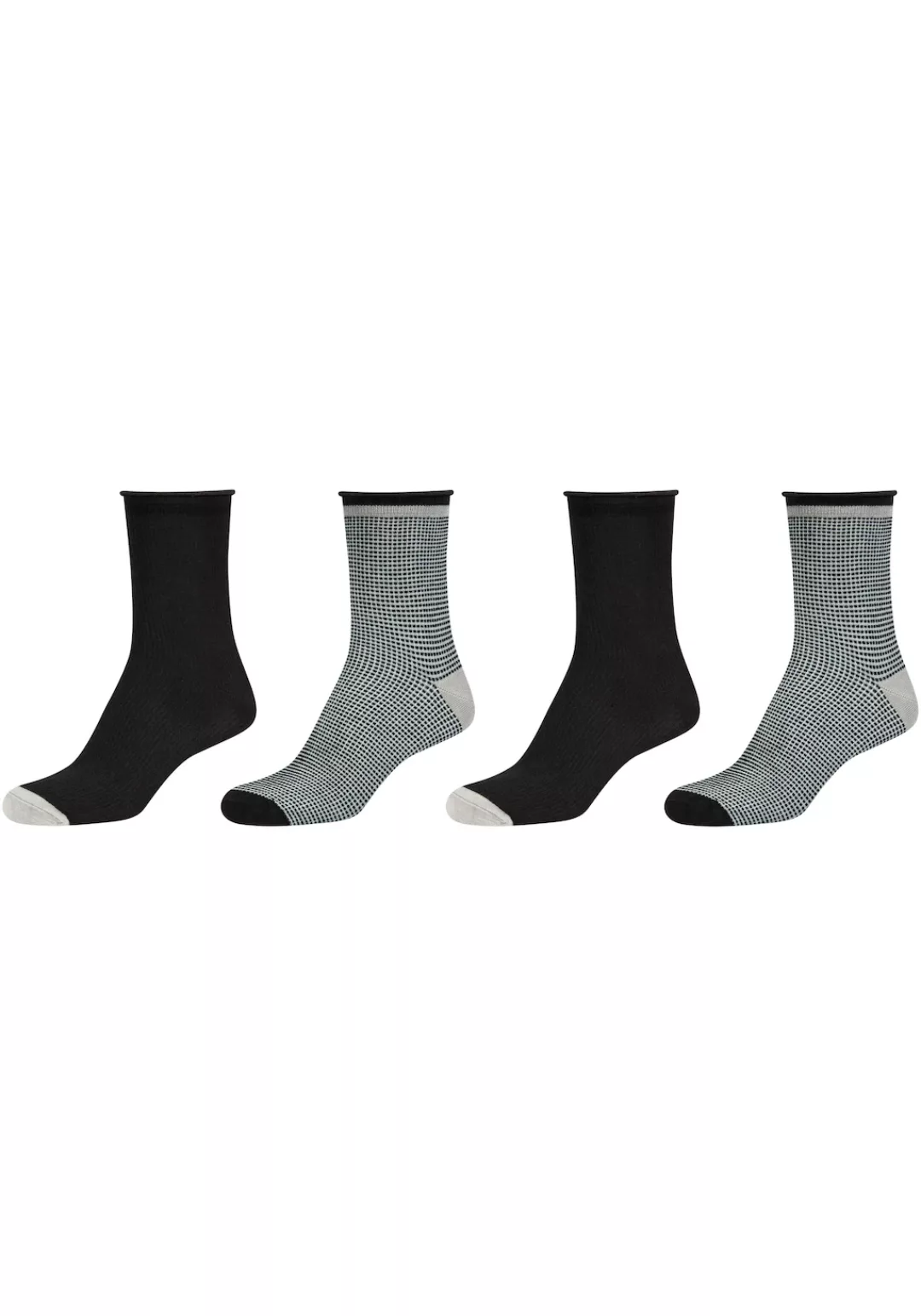 Camano Langsocken "mit verstärkter Ferse", (4er Pack), mit hautfreundlichem günstig online kaufen