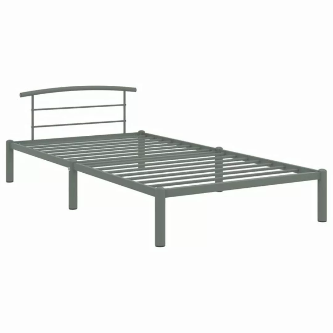 furnicato Bettgestell Grau Metall 90x200 cm (1-tlg) günstig online kaufen