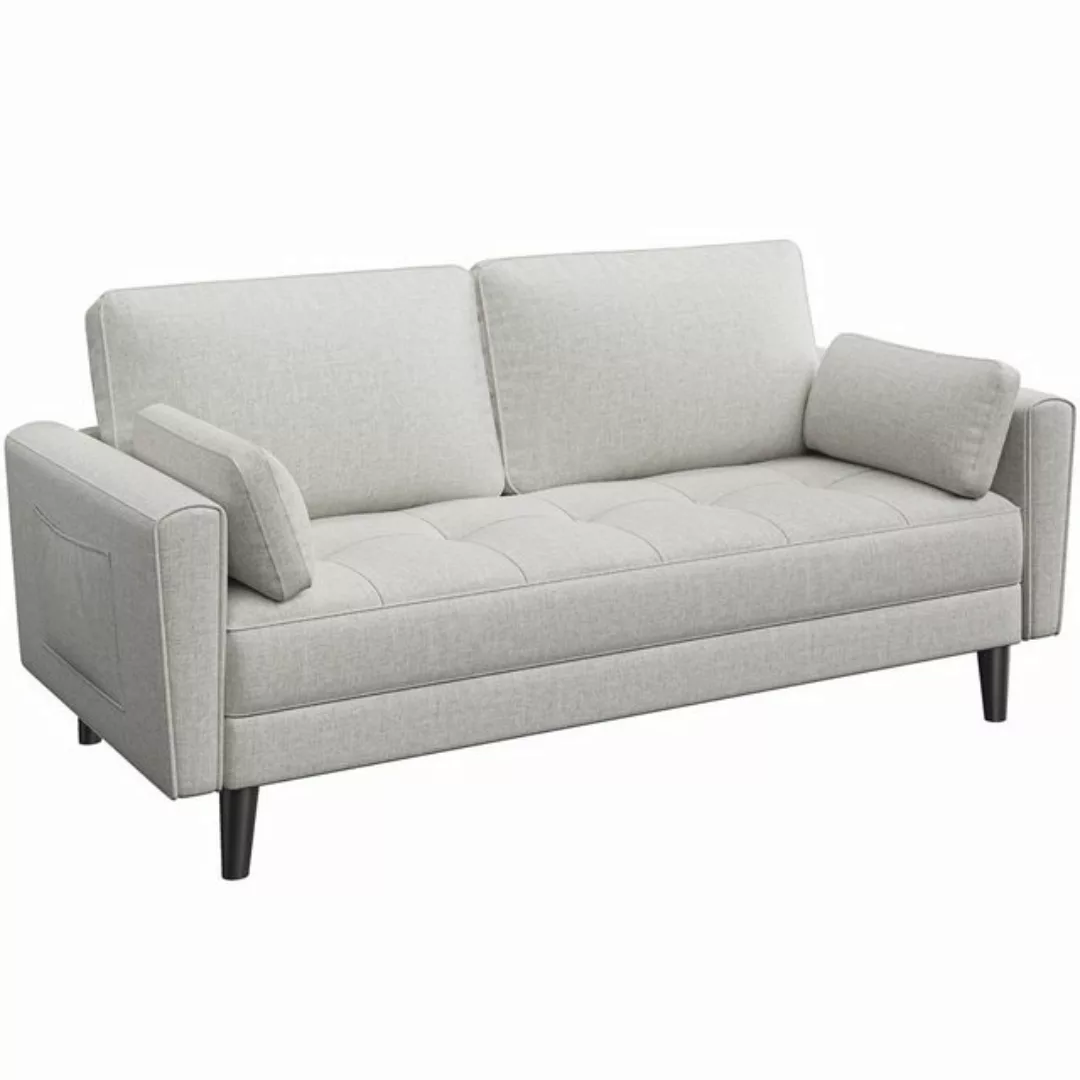 Yaheetech Sofa, 2 Sitzer Loungesofa mit 2 Kissen und Armlehnen günstig online kaufen