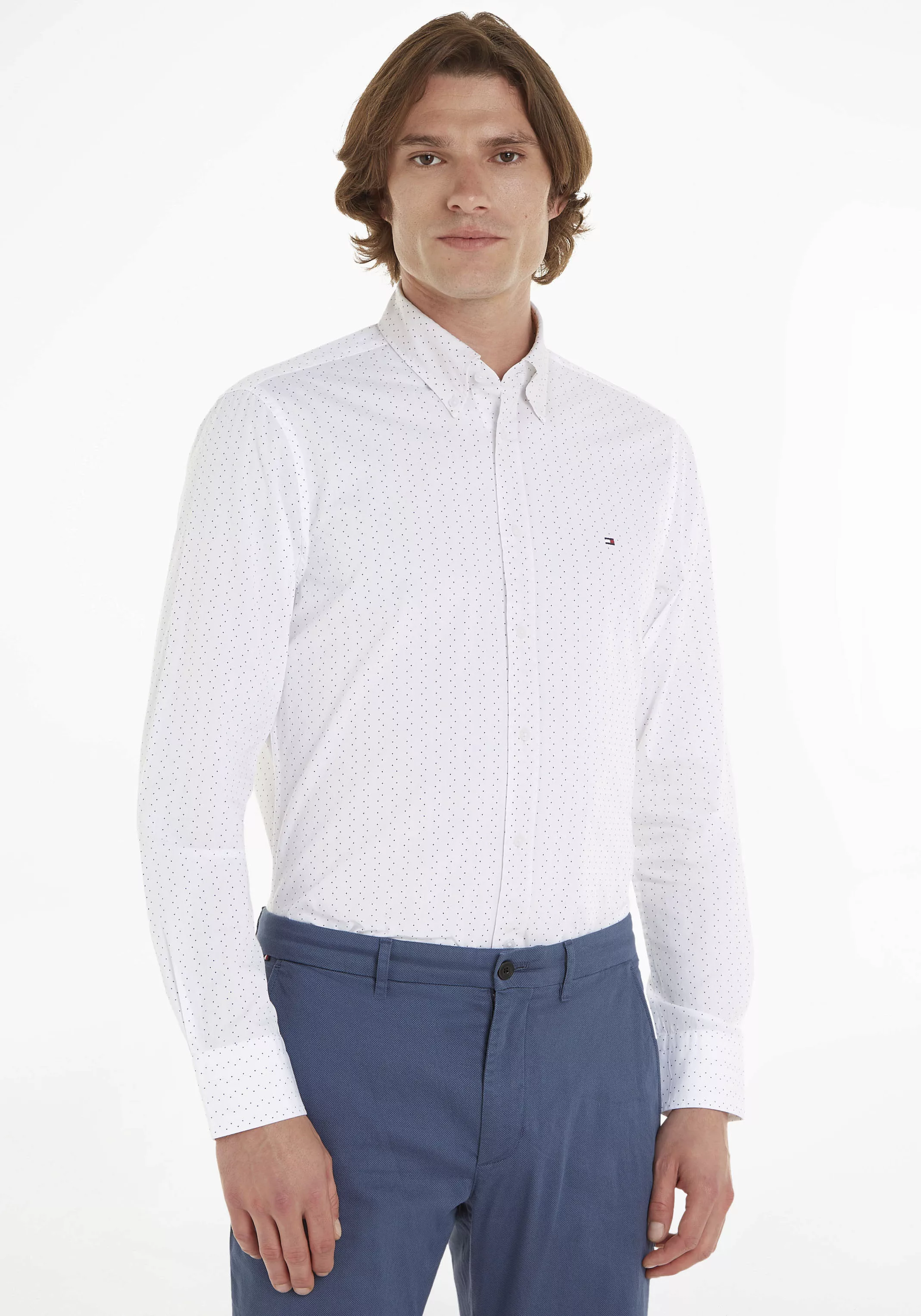 Tommy Hilfiger TAILORED Businesshemd CL-W DOT PRINT SF SHIRT mit kontrastfa günstig online kaufen