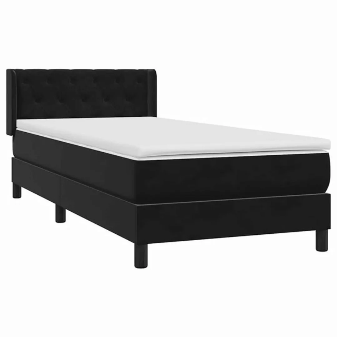 vidaXL Bett Boxspringbett mit Matratze Schwarz 80x220 cm Samt günstig online kaufen