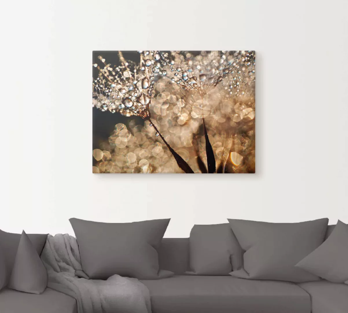 Artland Wandbild "Pusteblume Goldschimmer", Blumen, (1 St.), als Alubild, O günstig online kaufen