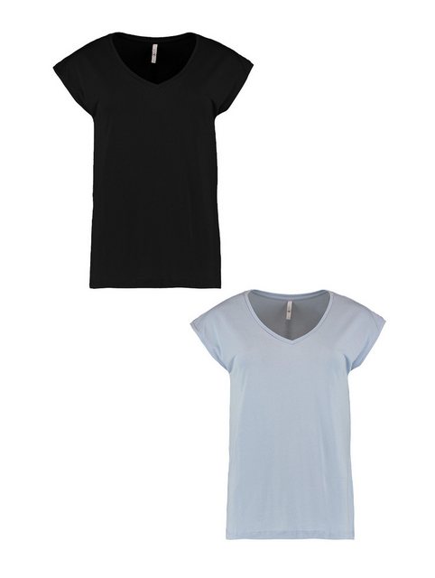 HaILY’S T-Shirt T-Shirt 2er-Set V-Ausschnitt Kurzarm Basic Sommer Shirt (2- günstig online kaufen