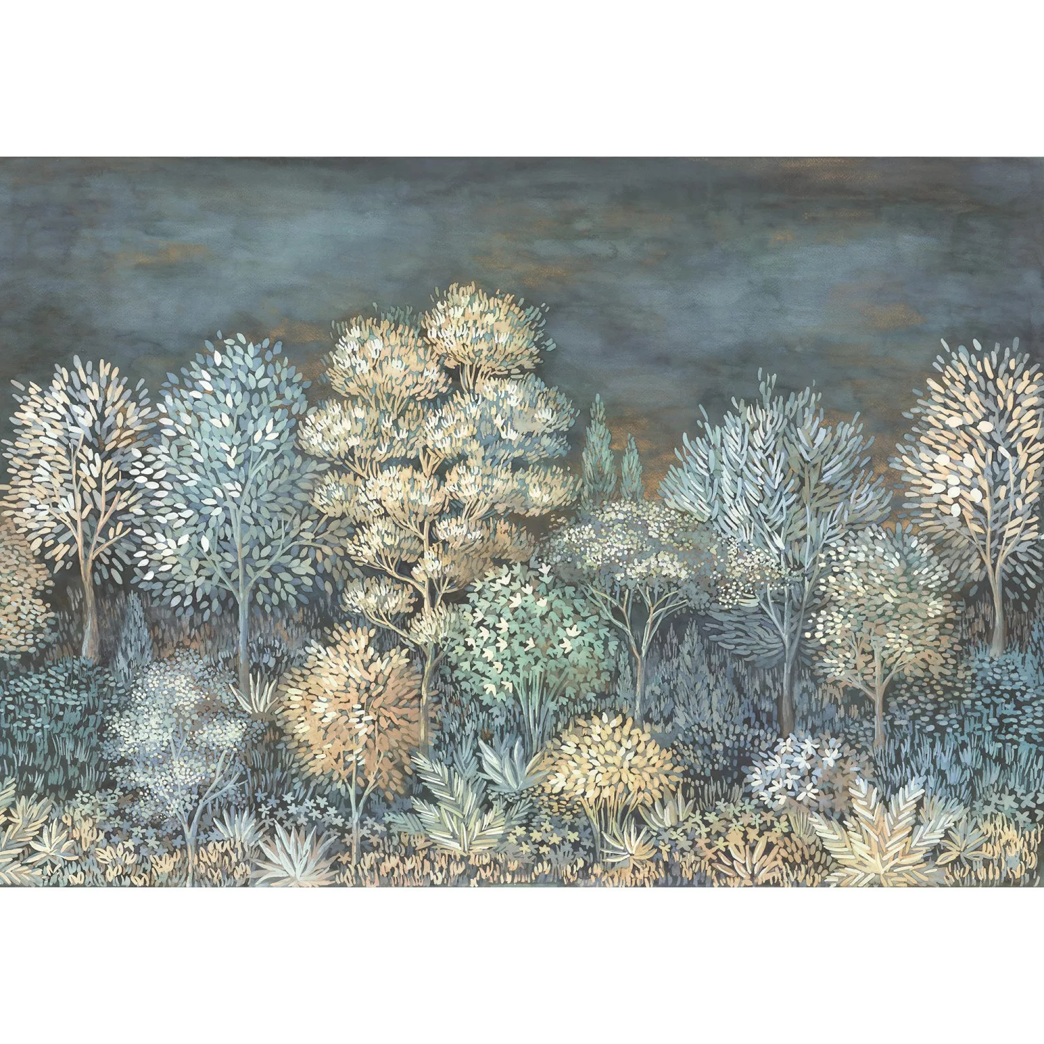 Erismann Fototapete French Forest 400 cm x 270 cm Blau günstig online kaufen