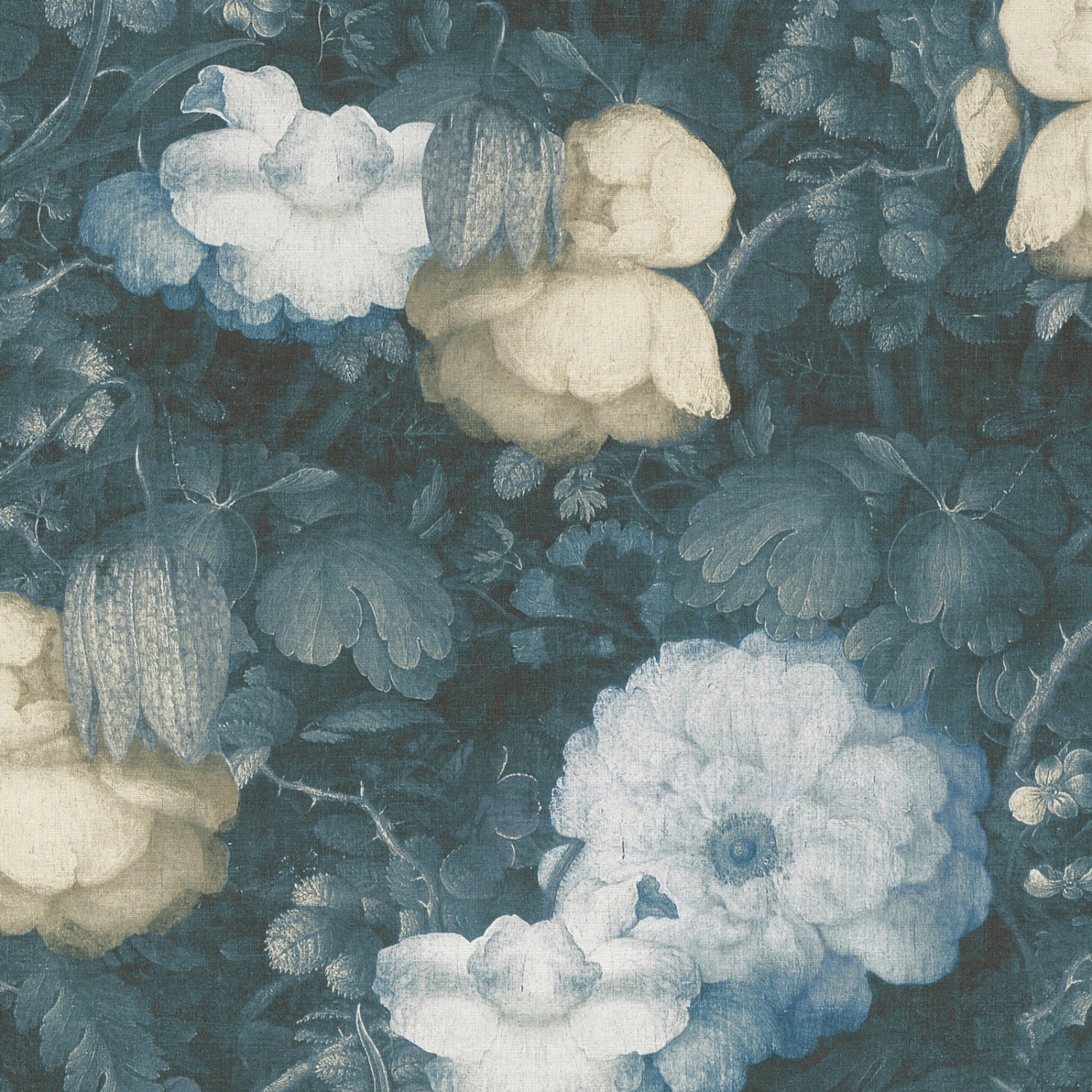 Bricoflor Vlies Blumentapete Blau günstig online kaufen
