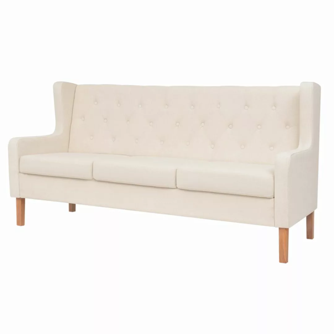 vidaXL Sofa 3-Sitzer-Sofa Stoff Cremeweiß Couch günstig online kaufen