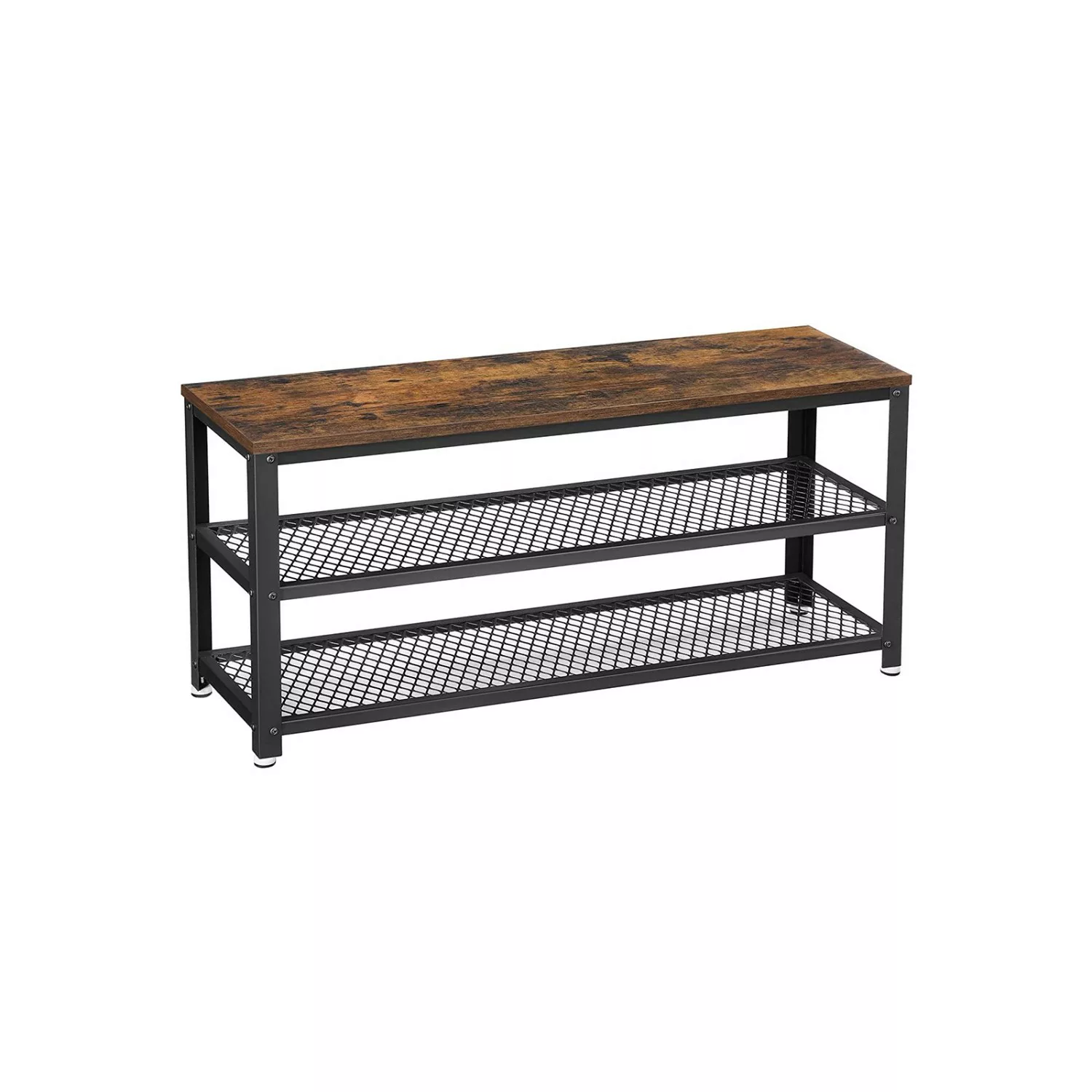 Vasagle Schuhregal 2 Gitterablagen 30 cm x 100 cm x 45 cm Braun-Schwarz günstig online kaufen