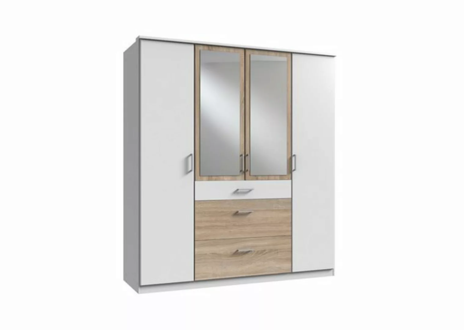 Kleiderschrank 4trg mit 2 Spiegel CLICK von WIMEX braun günstig online kaufen