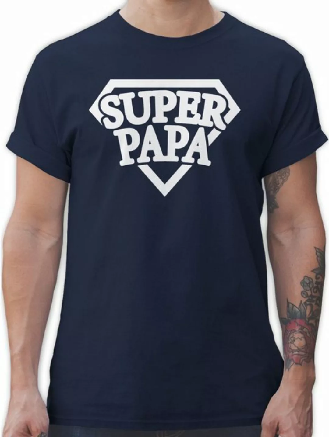 Shirtracer T-Shirt Super Papa - Superheld Vatertag Geschenk für Papa günstig online kaufen