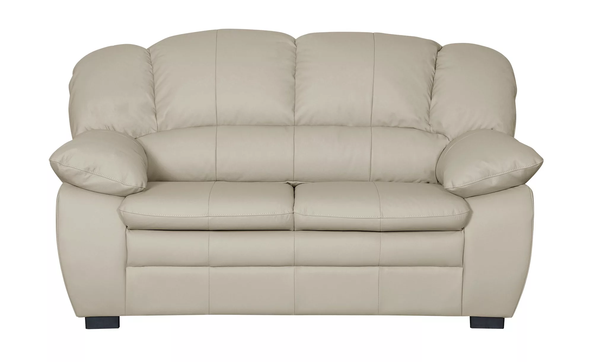 uno Ledersofa  Casino - grau - 159 cm - 88 cm - 92 cm - Polstermöbel > Sofa günstig online kaufen