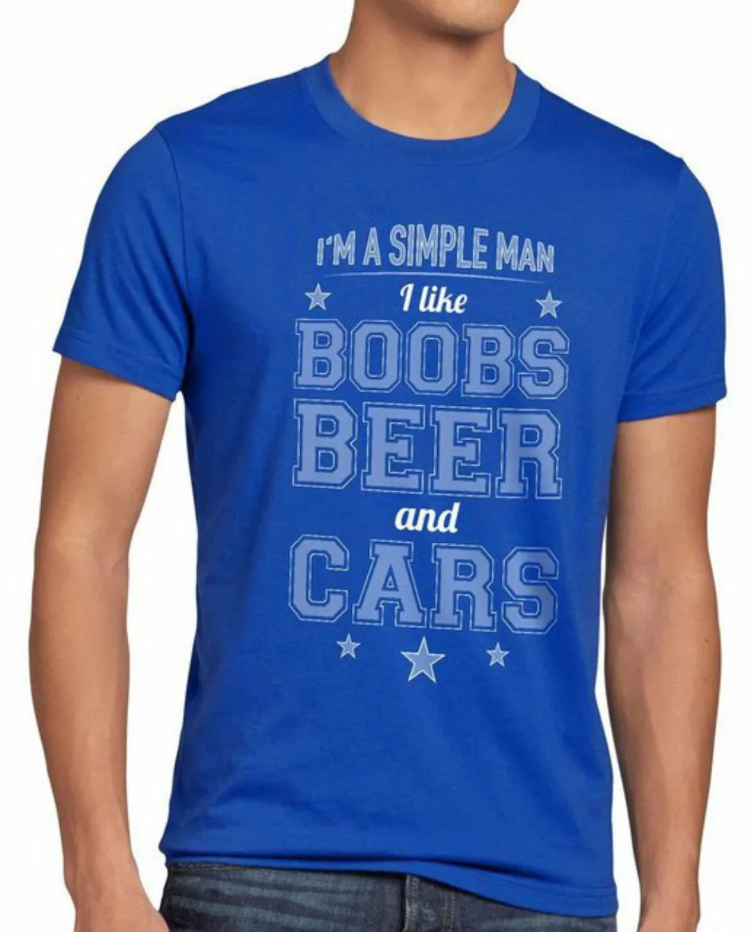 style3 T-Shirt Simple Man boobs beer car auto bier titten vatertag männerta günstig online kaufen