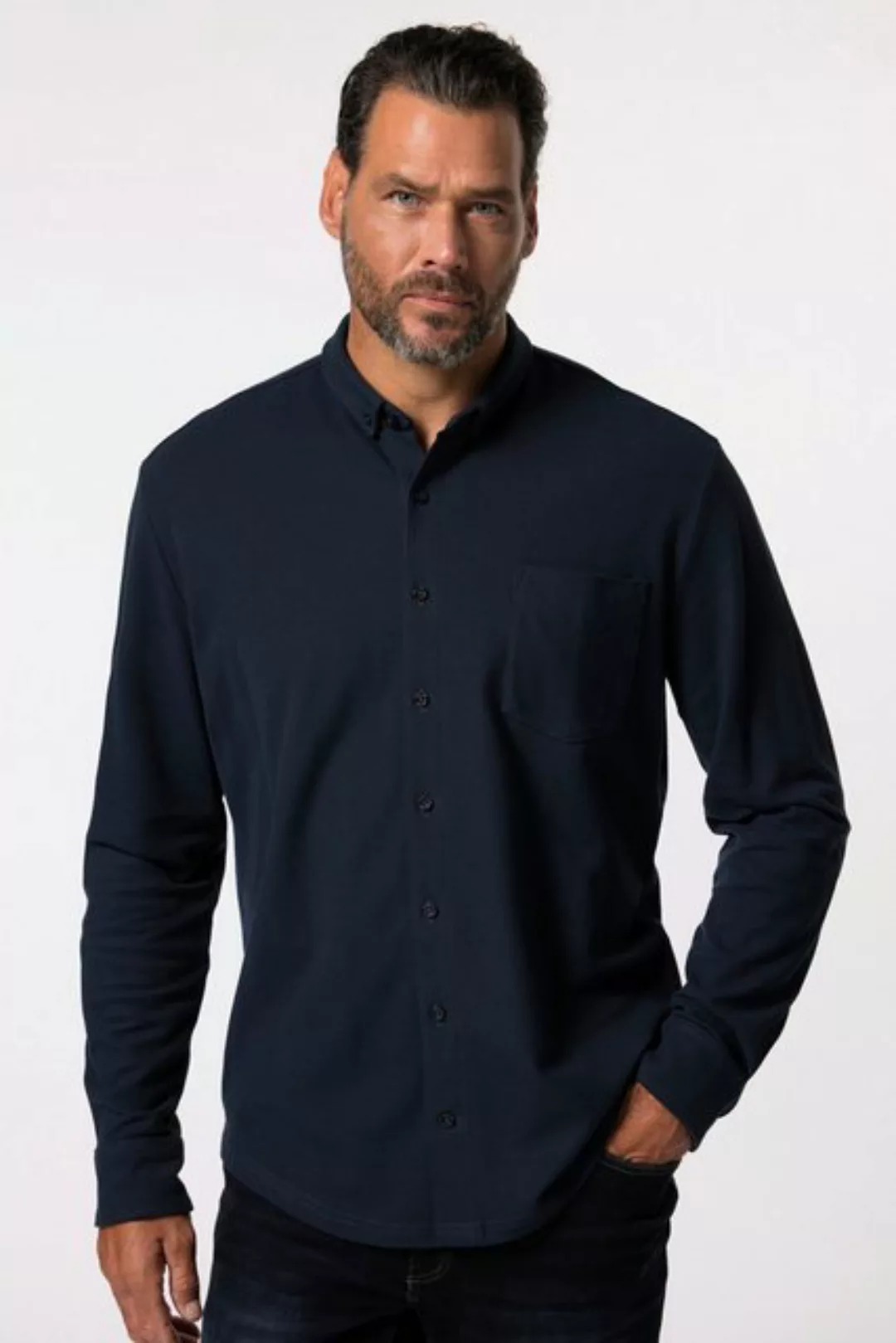 JP1880 Businesshemd JP 1880 Piqué-Karohemd Langarm Modern Fit bis 8 XL günstig online kaufen