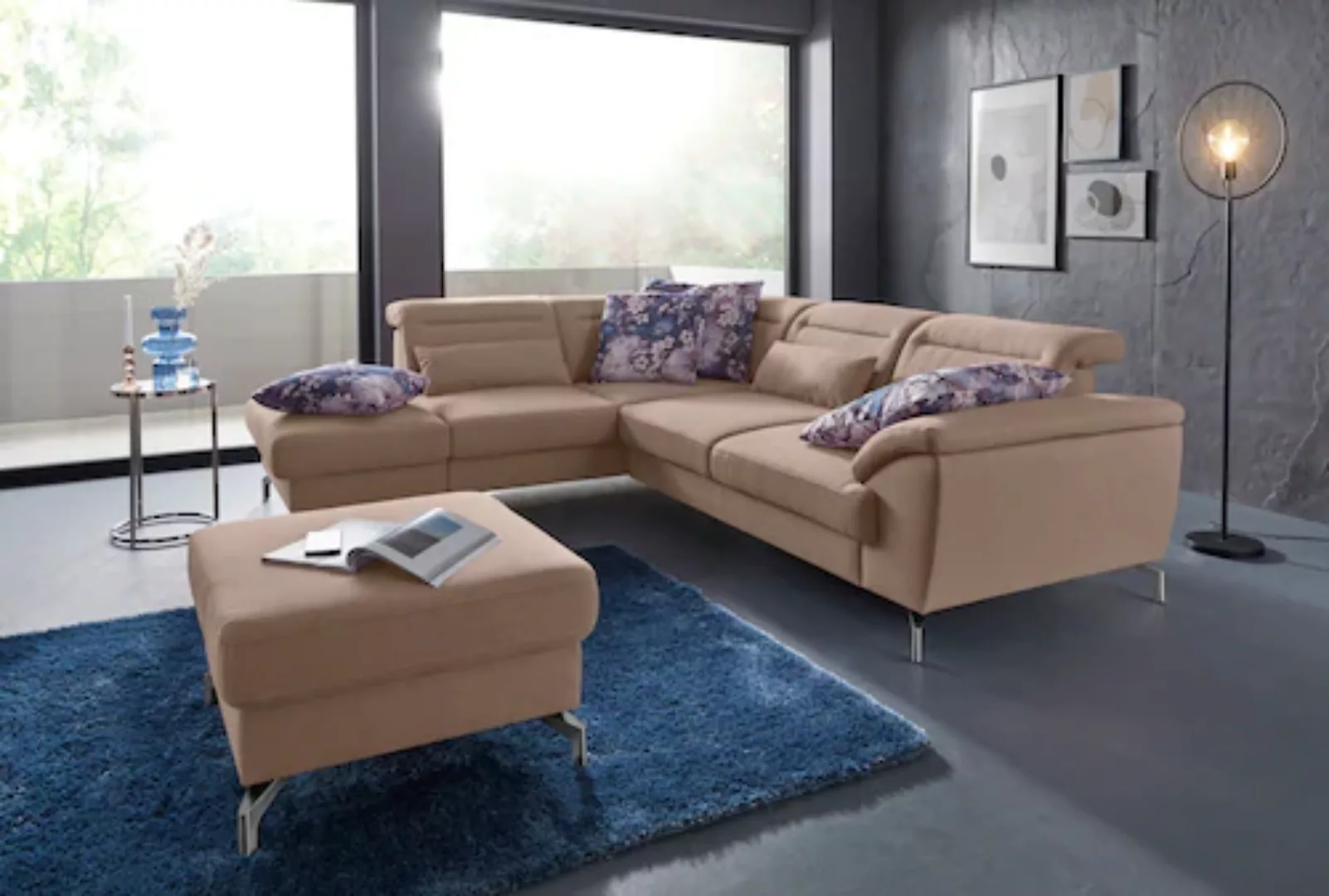 sit&more Ecksofa »Percy L-Form«, 12 cm Fußhöhe, Sitztiefenverstellung, wahl günstig online kaufen