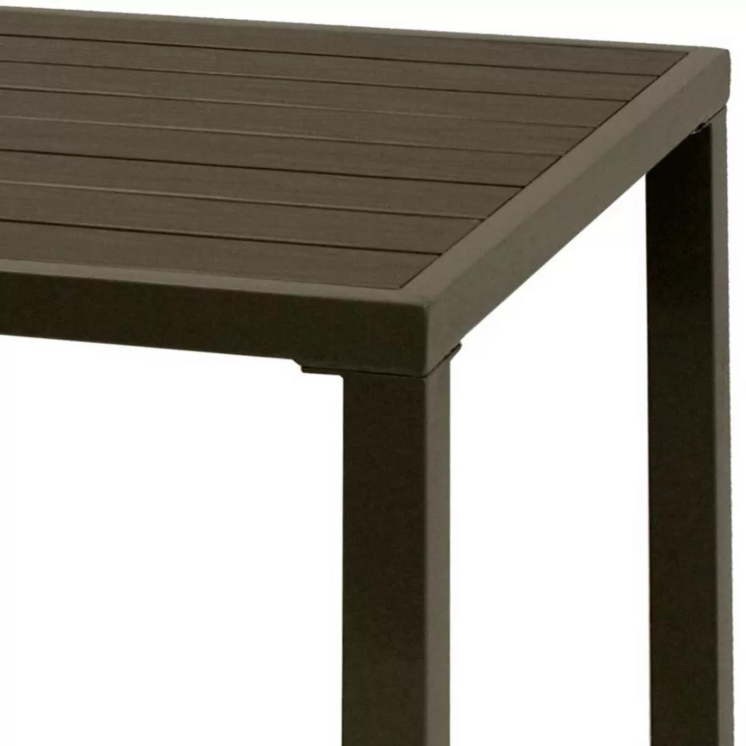 Kleiner Garten Esstisch in Grau quadratischer Tischplatte günstig online kaufen