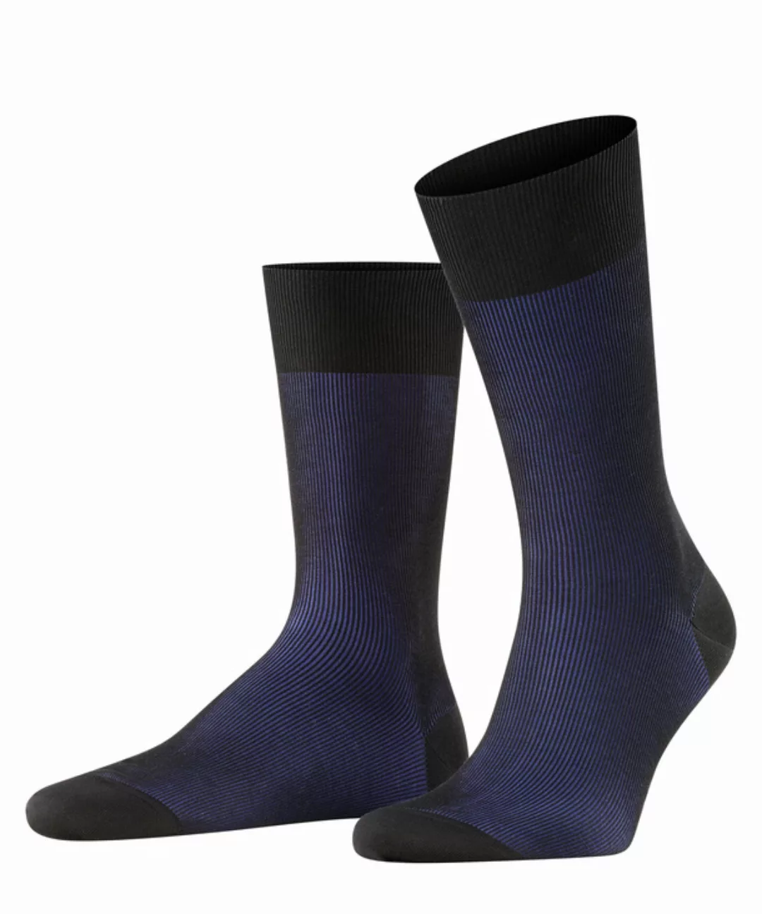 FALKE Fine Shadow Herren Socken, 43-44, Schwarz, Rippe, Baumwolle, 13141-30 günstig online kaufen