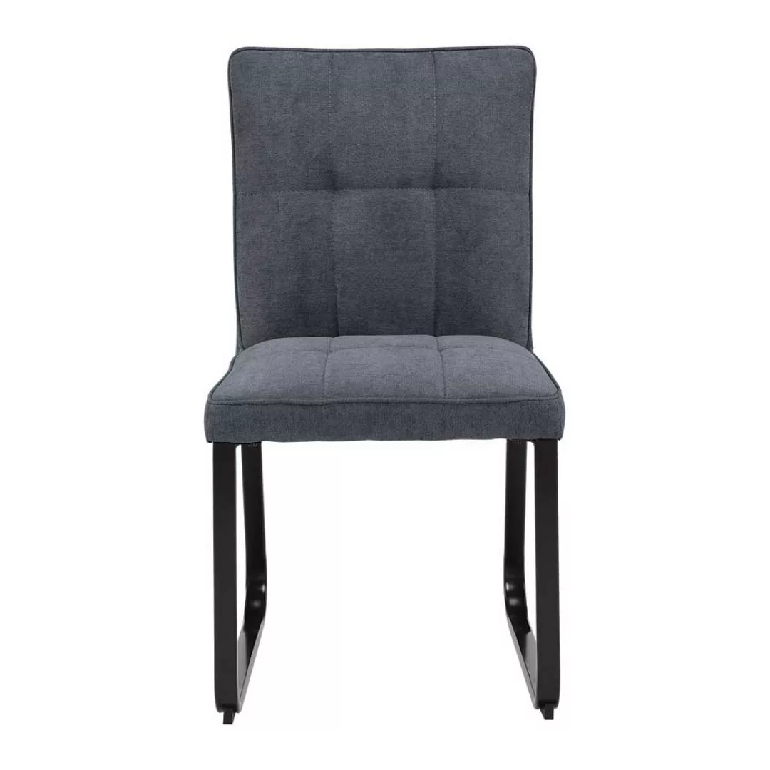 2 Stühle in Dunkelgrau aus Webstoff & Metall 47 cm breit (2er Set) günstig online kaufen