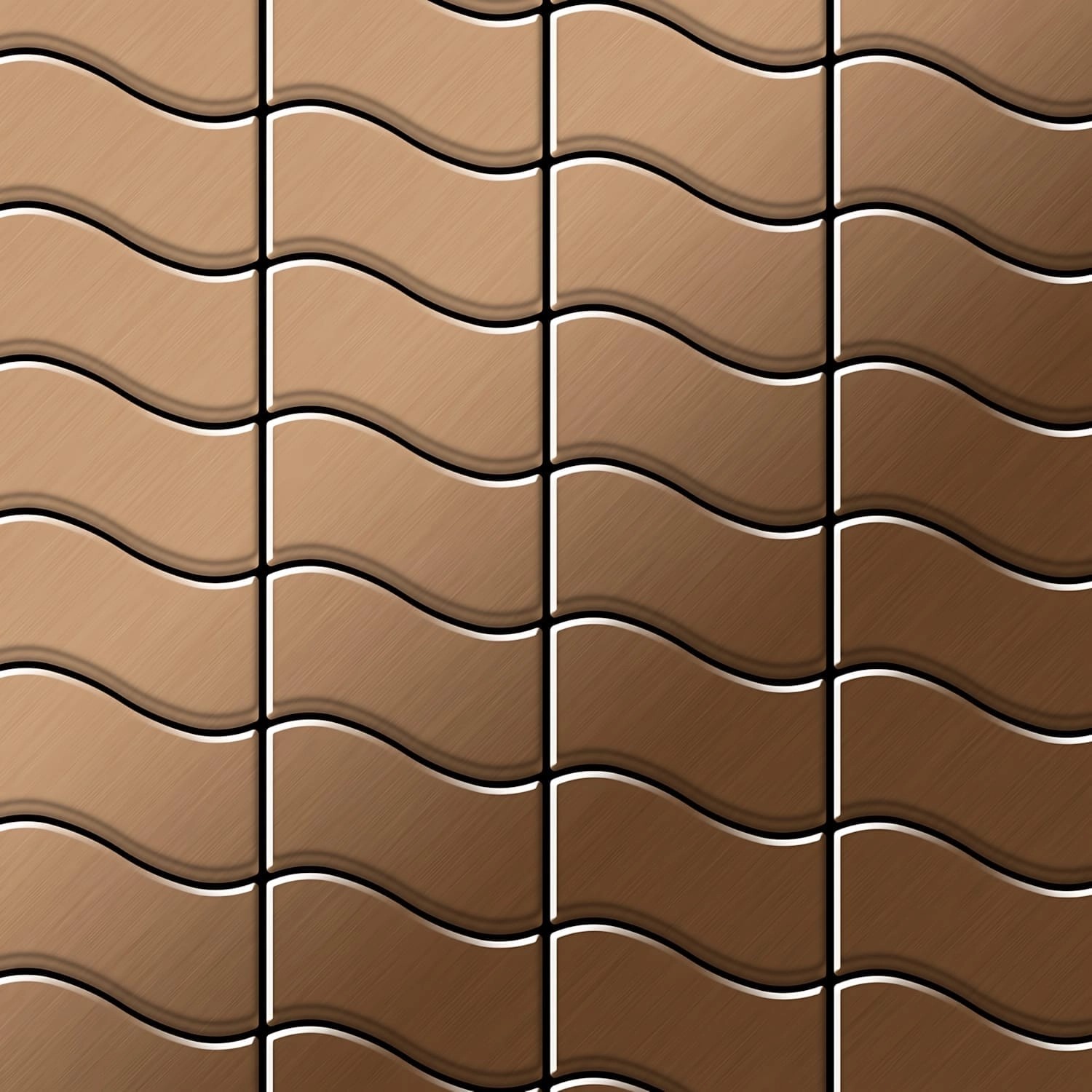 ALLOY Mosaik Fliese Massiv Metall Titan Gebürstet Kupfer 1,6mm Stark Flux-t günstig online kaufen