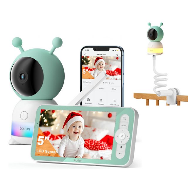 Boifun Video-Babyphone 2K 3MP/5 Zoll WLAN Video Babyfone Babyphone mit Kame günstig online kaufen