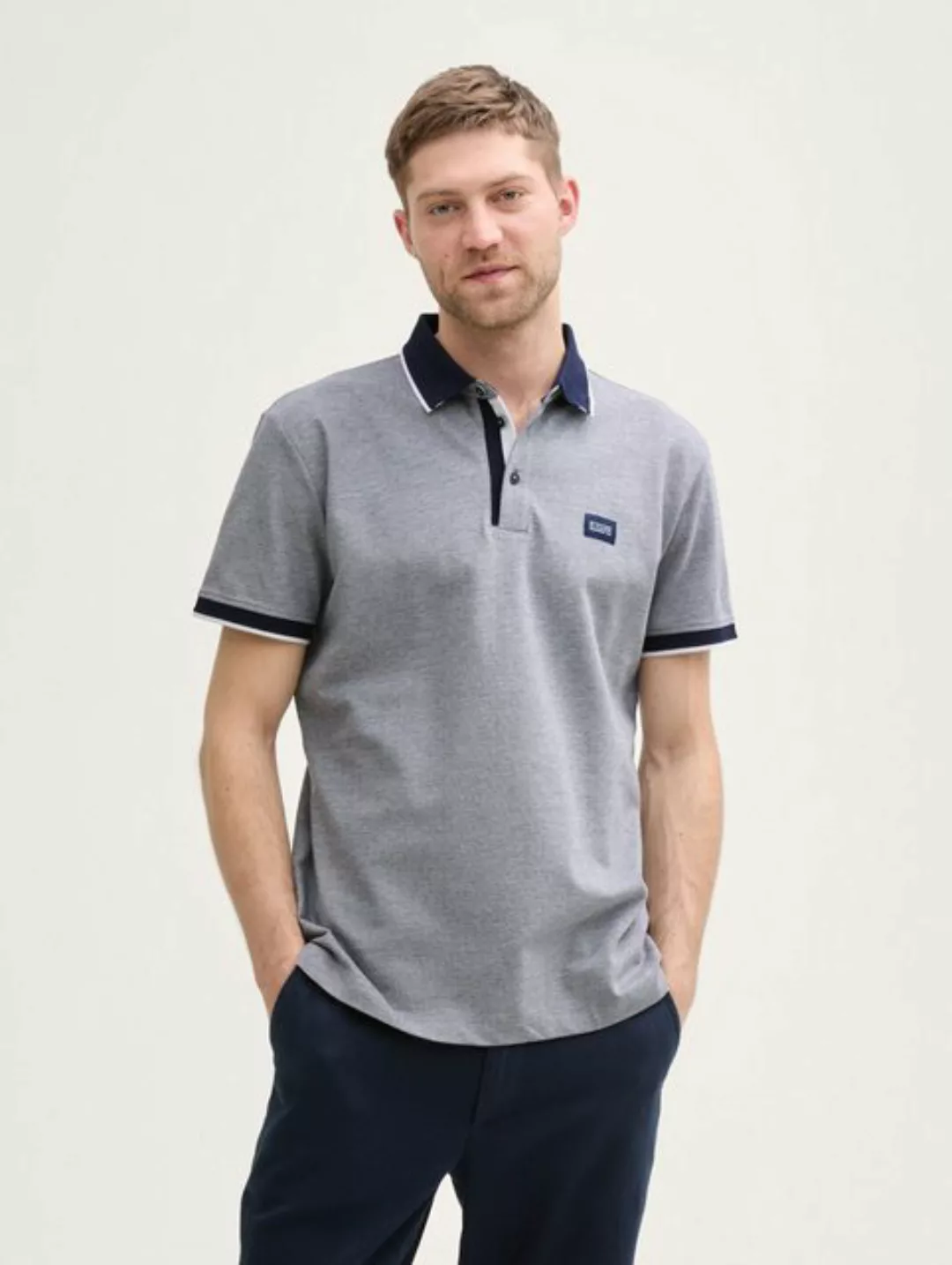 TOM TAILOR Poloshirt Piqué Poloshirt mit Logo-Label günstig online kaufen