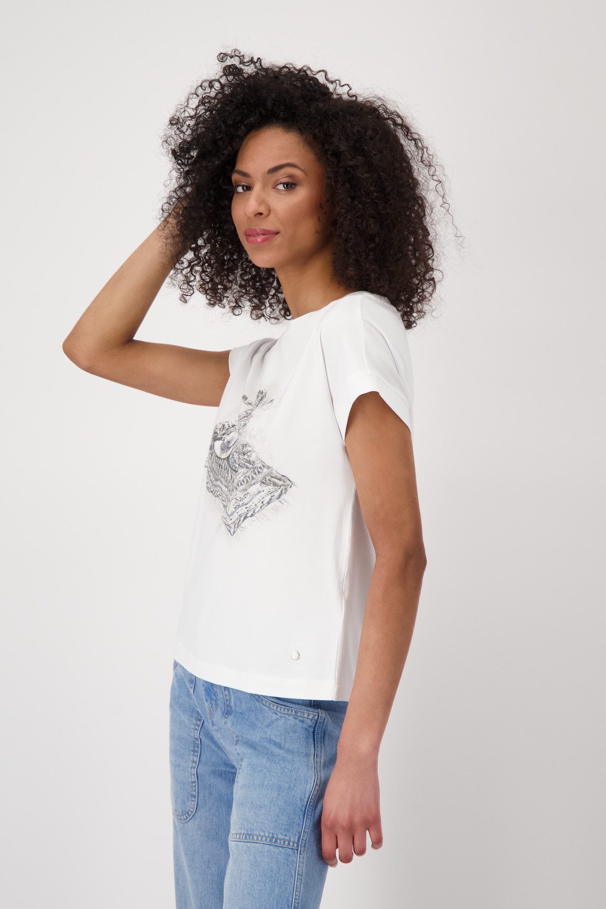 Monari Rundhalsshirt mit Frontprint günstig online kaufen