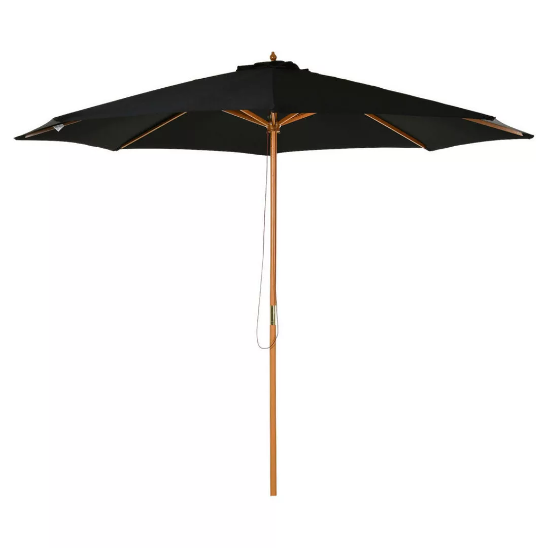 Outsunny Sonnenschirm schwarz Bambus H/D: ca. 250x300 cm günstig online kaufen