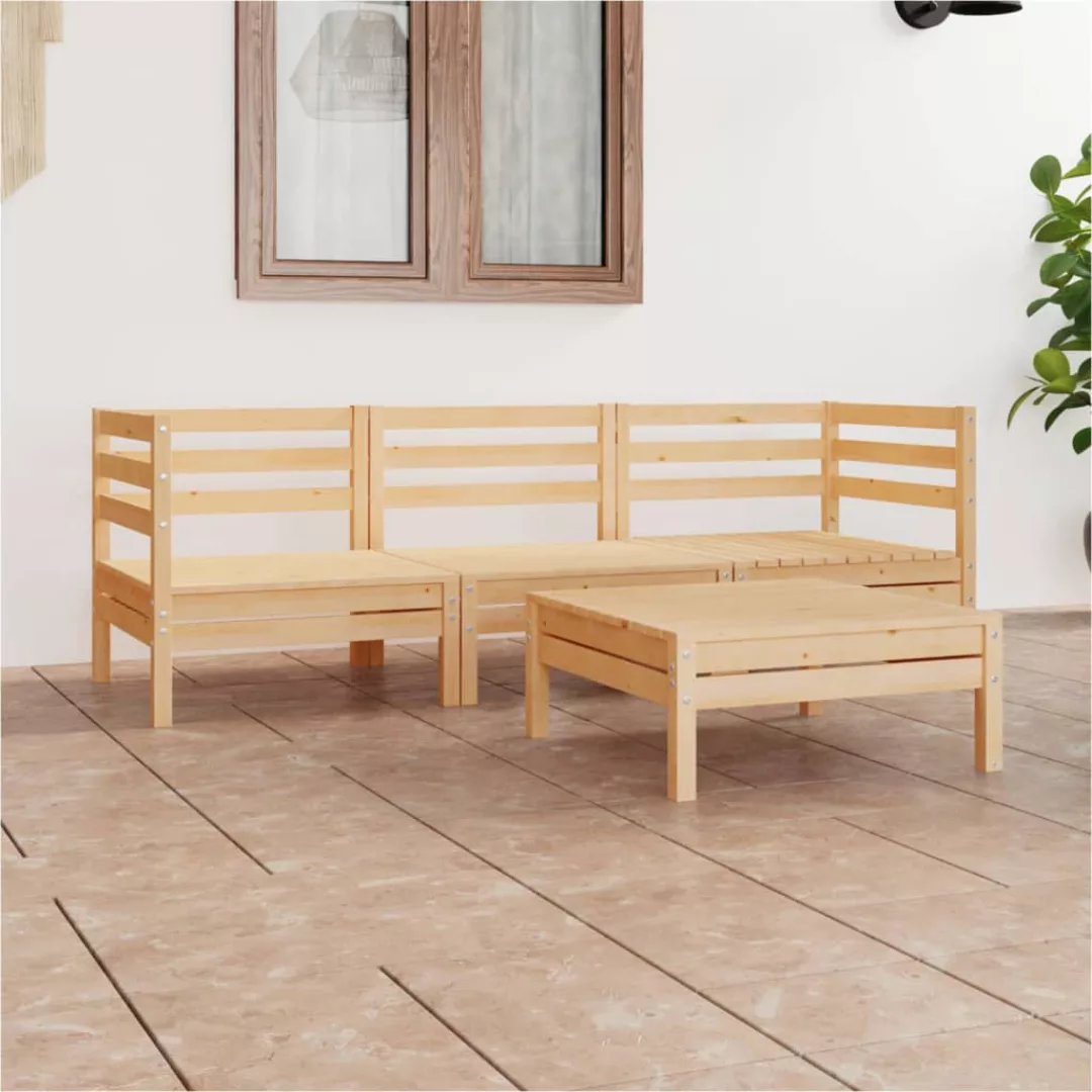 4-tlg. Garten-lounge-set Massivholz Kiefer günstig online kaufen