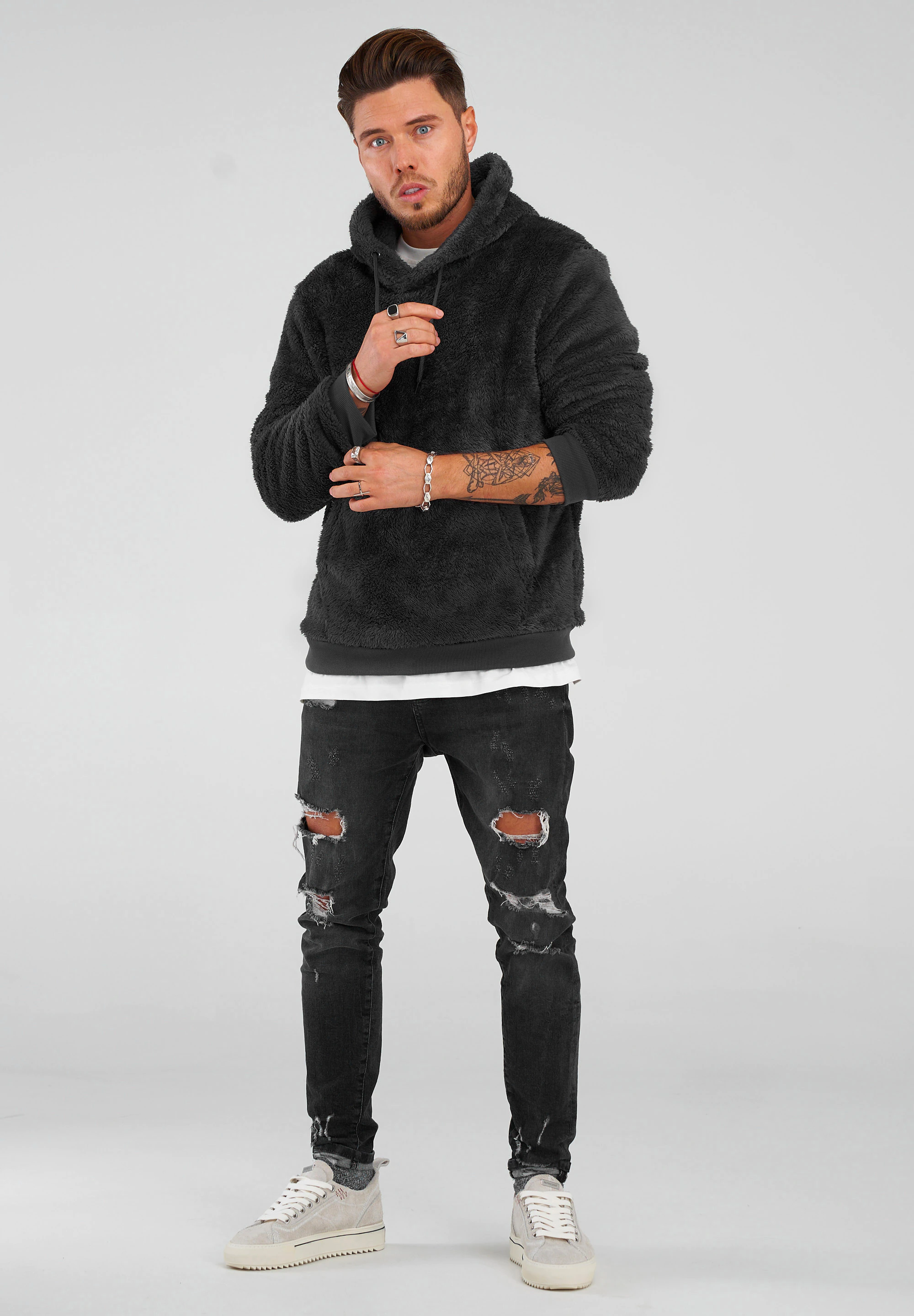 behype Kapuzensweatshirt "HOOD", aus weichem Teddyfleece günstig online kaufen