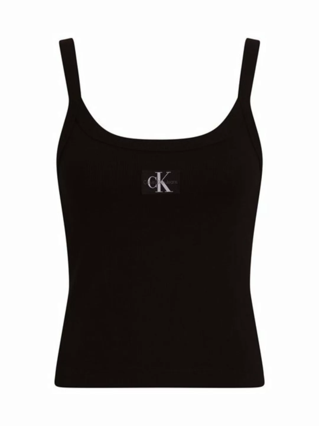 Calvin Klein Jeans Spaghettitop WOVEN LABEL RIB TANK mit Logopatch günstig online kaufen