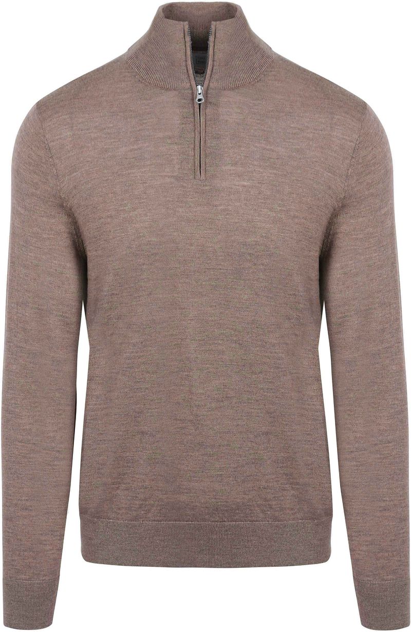 King Essentials The Michael Half Zip Pull Merino Braun - Größe L günstig online kaufen